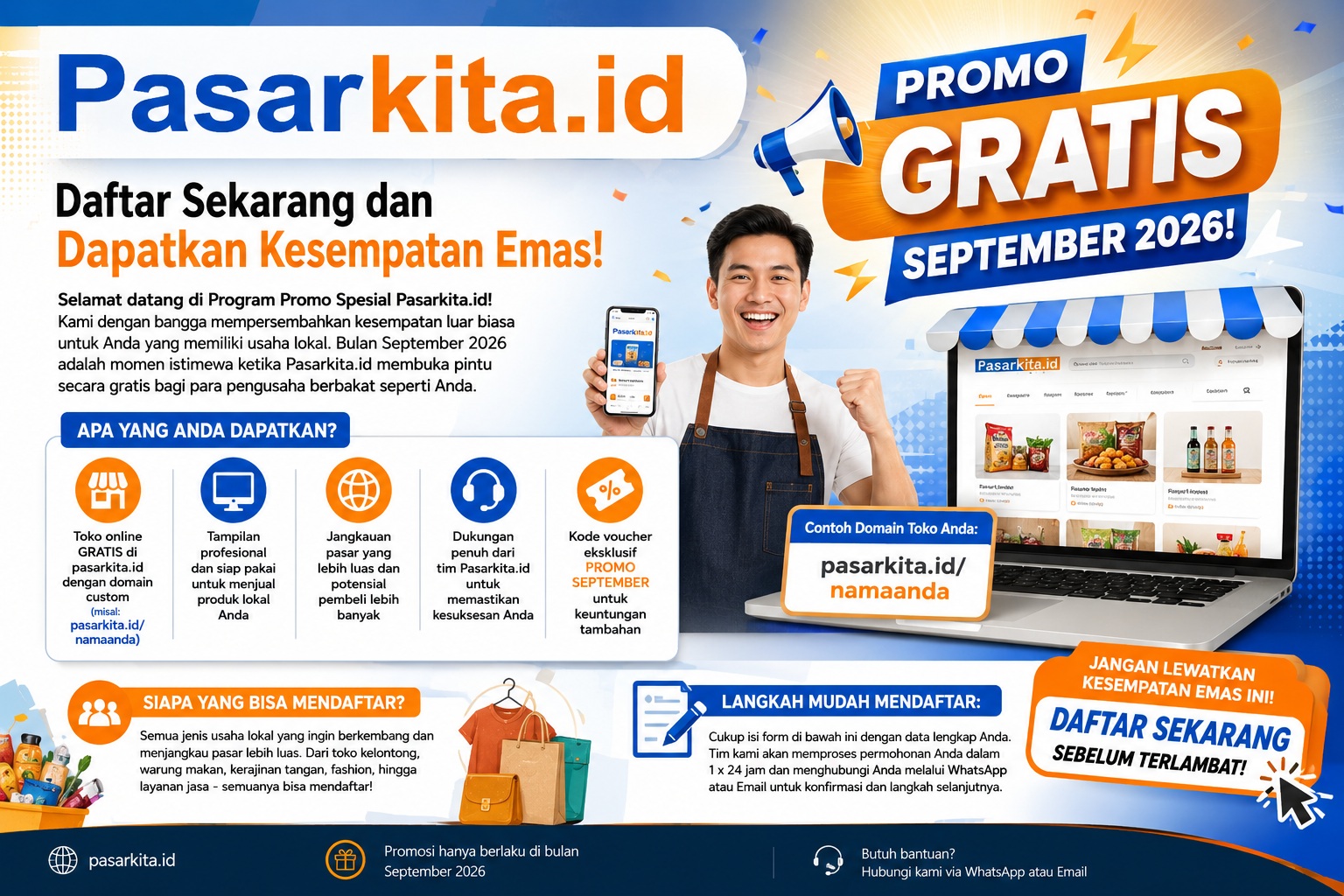 Promo Gratis September 2026 - Daftar Sekarang di Pasarkita.id