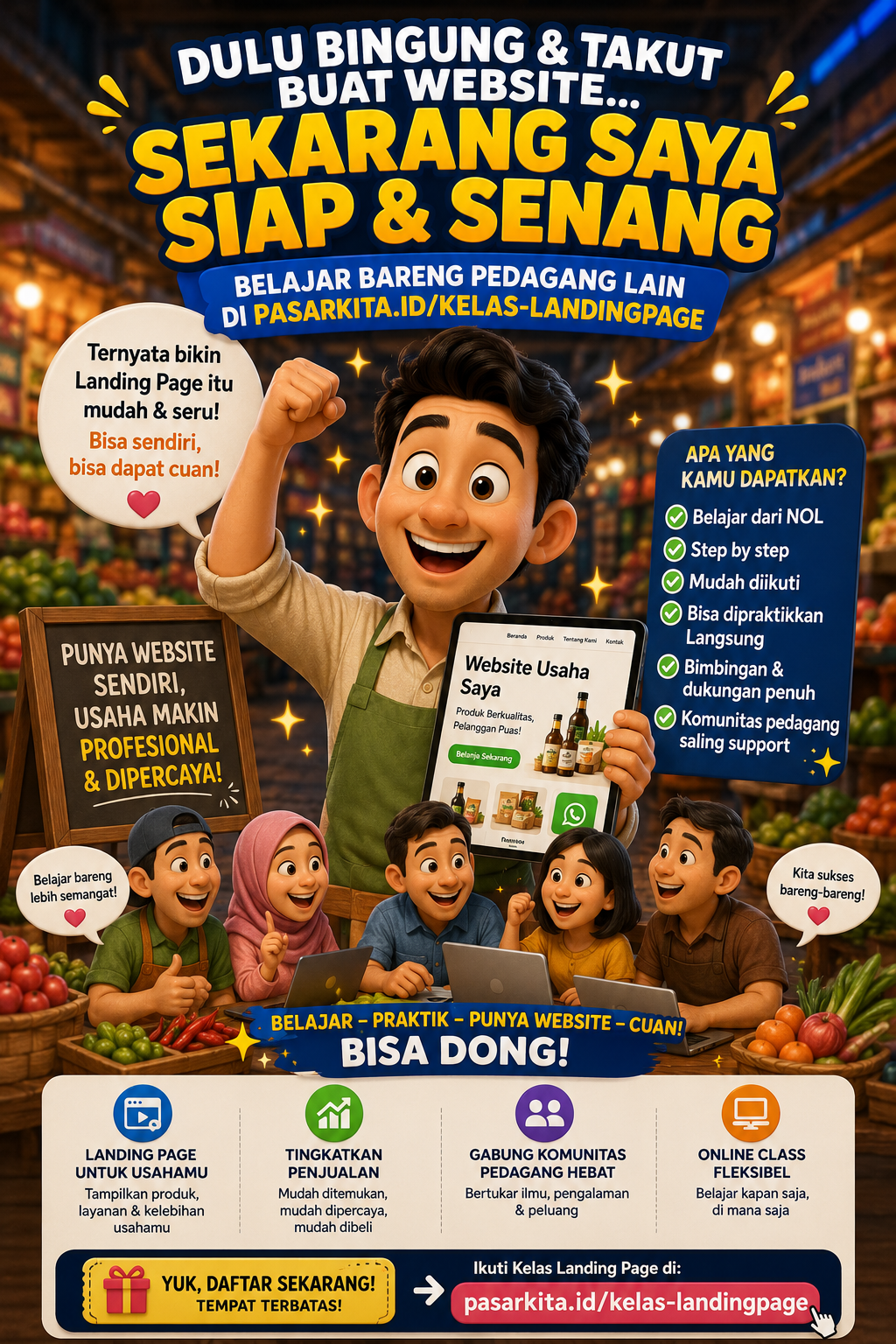 Pemateri kelas landing page